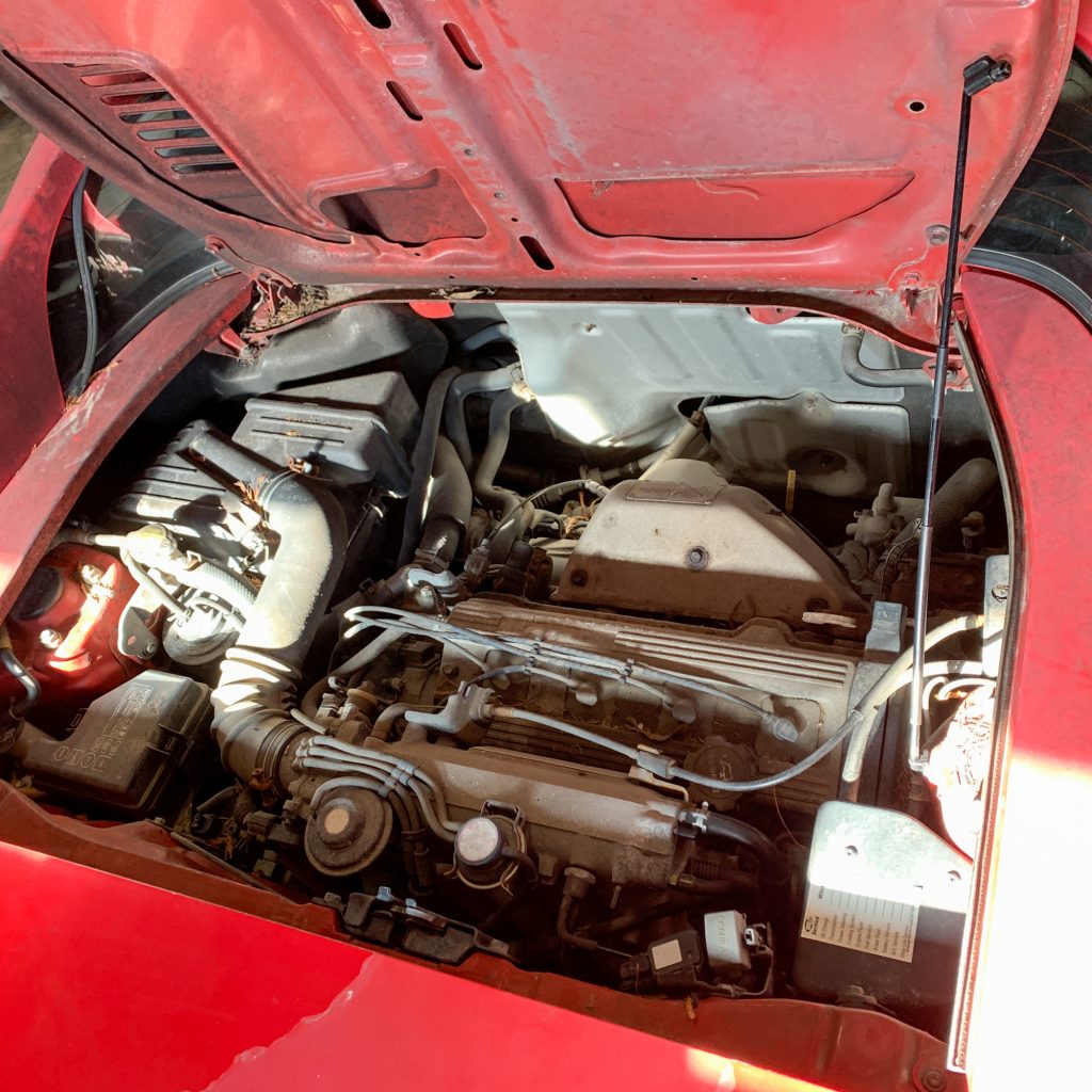 1993 Toyota MR2 Red unrestored engine